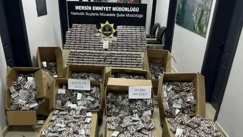 Mersin'de Uyuşturucu Operasyonu: 387 Bin Hap Yakalandı!