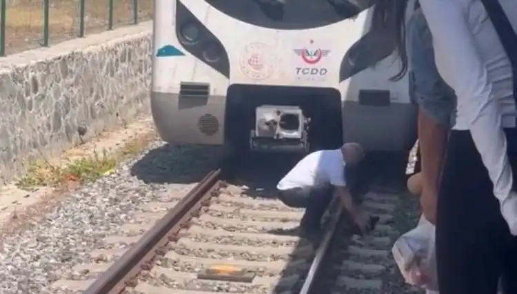 Marmaray'da Raylarda Kediyi Fark Eden Makinist, Yolculukları Durdurdu