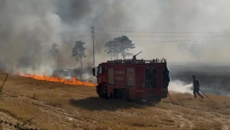 Kırklareli'nde Anız Yangını Panik Yaratırken Kenti Tehdit Altında Bıraktı